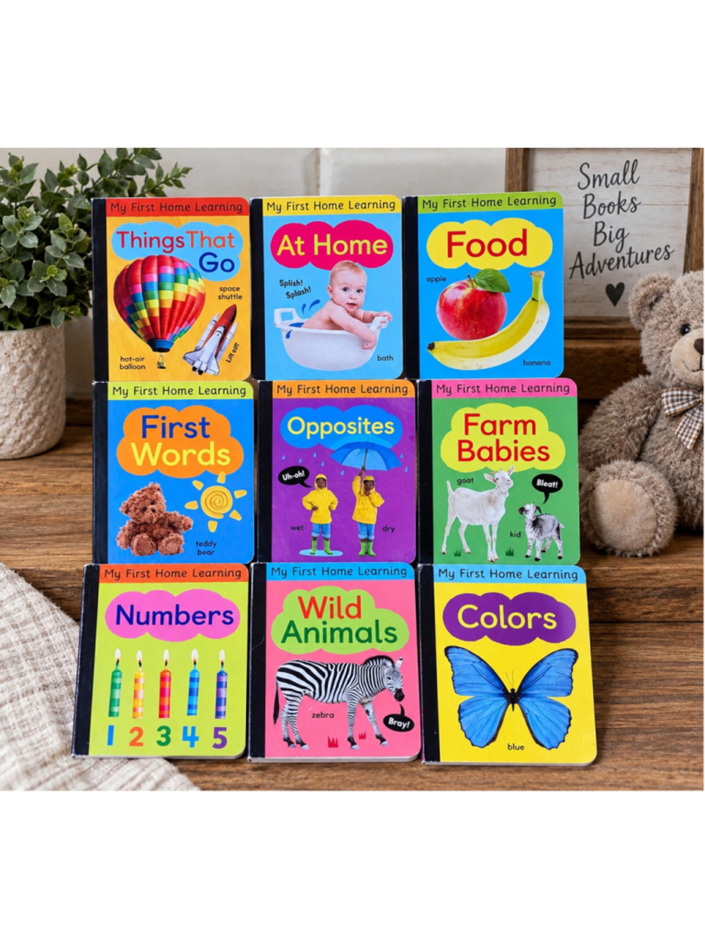 My First Home Learning Board Books 9 Book Lot Baby Toddler First Words Animals